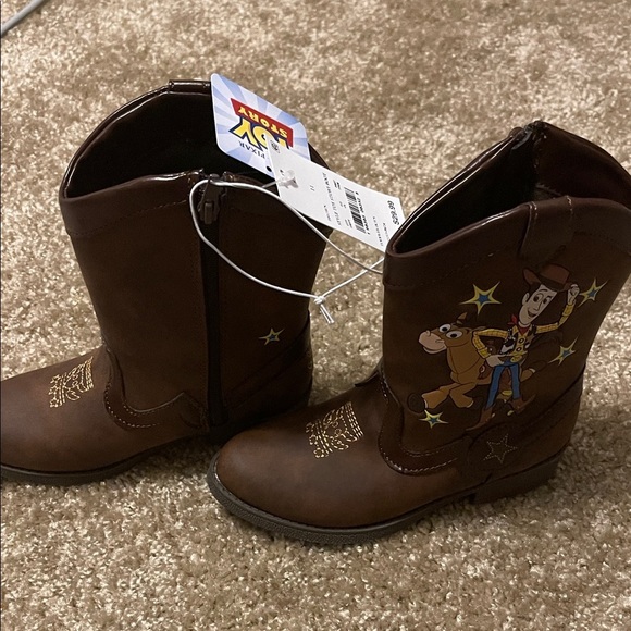 toy story Other - Disney Brown Kids Boots with Woody and Bullseye